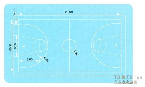 篮球场地标准尺寸平面图高清大全（必备资料）-第3张图片-www.211178.com_果博福布斯